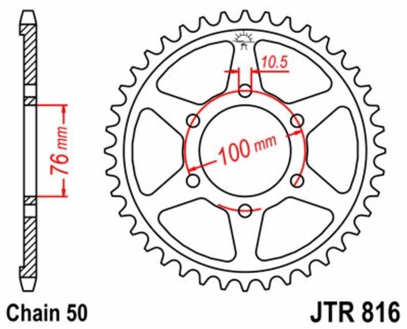 JT SPROCKETS JTスプロケット スチール製リアスプロケット スタンダード 816 - 530 GSX1100 SUZUKI スズキ ドリブンスプロケット・リアスプロケット 駆動系