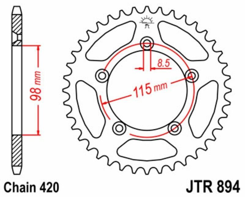 JT SPROCKETS JTスプロケット スチール製リアスプロケット スタンダード 894-420 65 MC TC SX GASGAS ガスガス HUSQVARNA ハスクバーナ KTM ドリブンスプロケット・リアスプロケット 駆動系