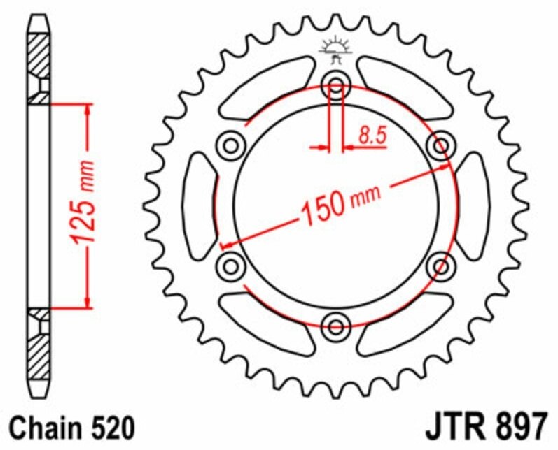 JT SPROCKETS JT���ץ����å� �����������ꥢ���ץ����å� ����������� 897 - 520 HUSQVARNA �ϥ����С��� KTM HUSABE...