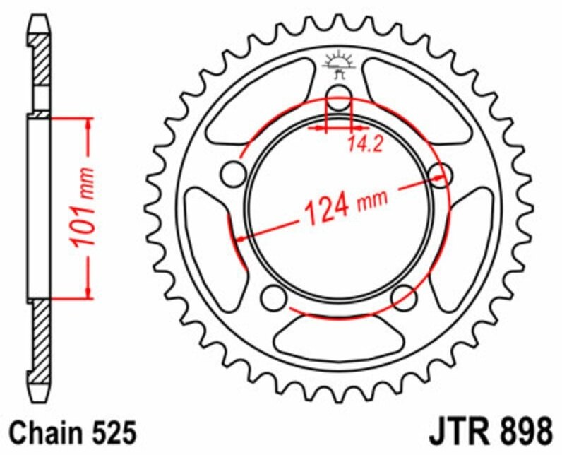JT SPROCKETS JTスプロケット スチール製リアスプロケット スタンダード 898 - 525 990 Superduke R 1190 RC8 Track KTM ドリブンスプロケット・リアスプロケット 駆動系