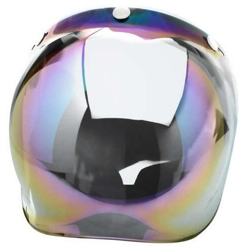 V PARTS ブイパーツ バブル 跳ね上げ式ヘルメットシールド クロームレインボー ユニバーサル ヘルメットシールド ヘルメット