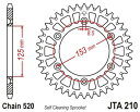 JT SPROCKETS JTスプロケット アルミ製超軽量セルフクリーニング式リアスプロケット 210-520 RR 125 2T ENDURO RACING ...