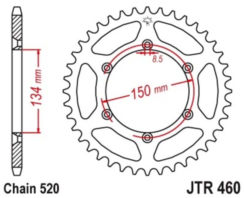 JT SPROCKETS JTスプロケット スチール製セルフクリーニング式リアスプロケット 460-520 RM-Z 250 KDX KLX R 300 450 650 KX 125 F SUZUKI スズキ KAWASAKI カワサキ ドリブンスプロケット・リアスプロケット 駆動系