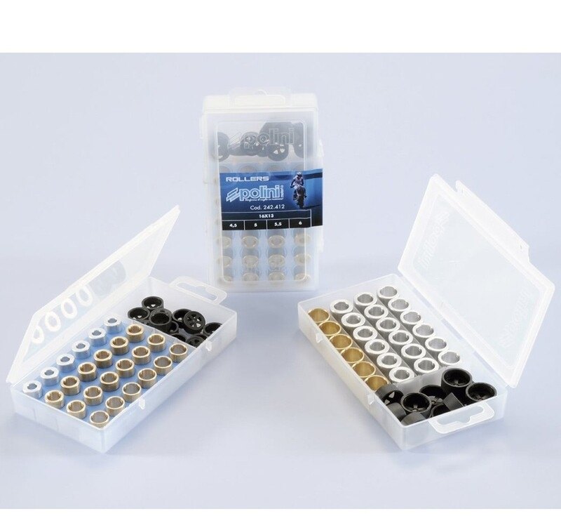 Polini ポリーニ ローラーボックス 15x12mm 6，5-7-8-9gr - 24個入り ウエイトローラー スクーター駆動系 駆動系