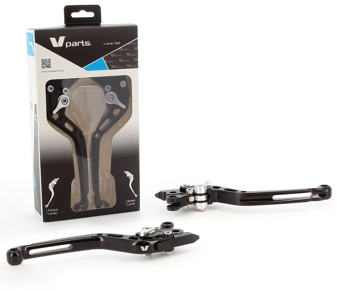 V PARTS ブイパーツ V-PARTS スタンダードレバー 175mm CNC ブラック／アルミ製ボルトアダプター付き(ペア)Yamaha YZF-R1 SP YZF-R6 YAMAHA ヤマハ ブレーキ・クラッチレバーセット ハンドル周辺パーツ ハンドル