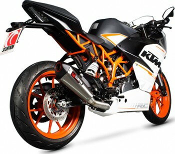 SCORPION スコーピオン セルケトテーパー スリップオンマフラー＋中間パイプ (キャタライザー無) RC390 KTM KTM スリップオンマフラー