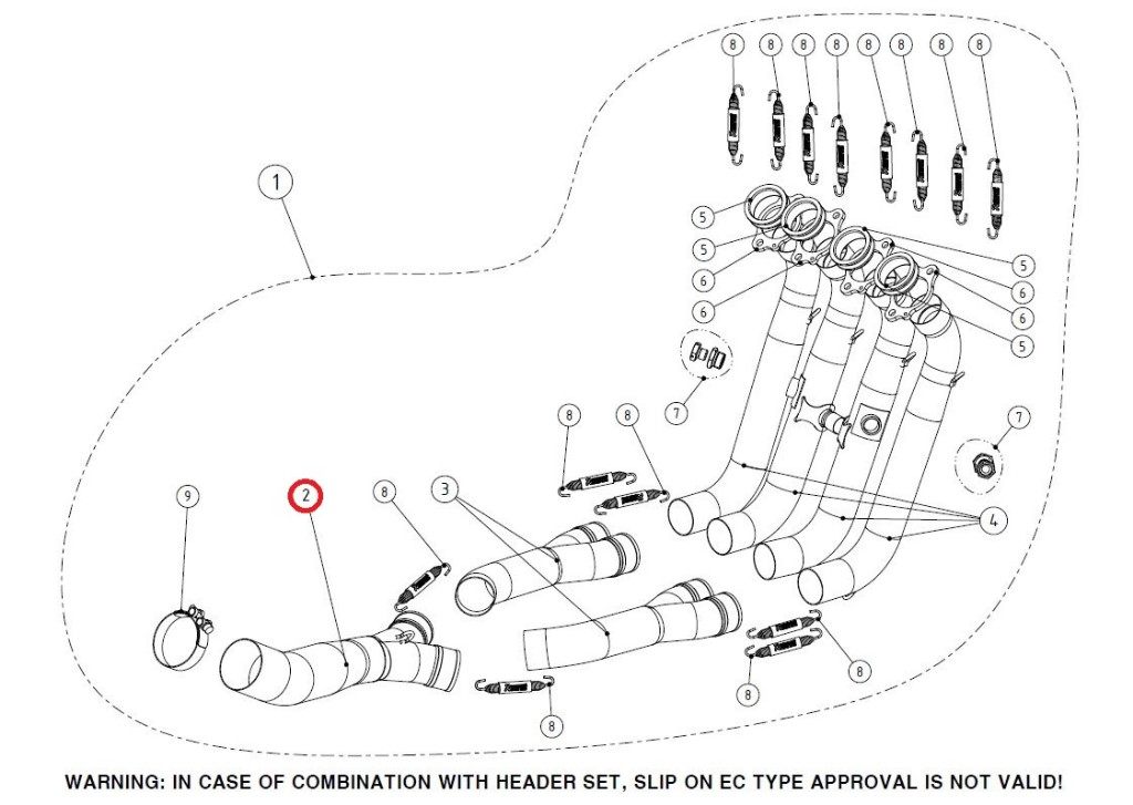 AKRAPOVIC アクラポビッチ 【リペアパーツ】L-B10E2 link pipe ti S1000RR BMW エキゾーストパイプ マフラー