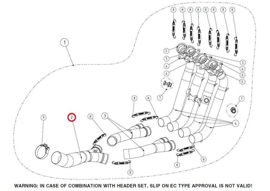 AKRAPOVIC アクラポビッチ 【リペアパーツ】L-B10R2 link pipe SS S1000RR BMW エキゾーストパイプ マフラー