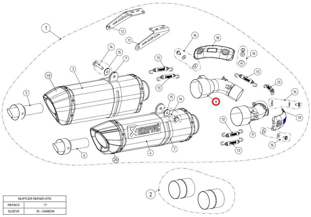 AKRAPOVIC ݥӥå ڥڥѡġL-D10SO3L link pipe SS l MONSTER1100 MONSTER...