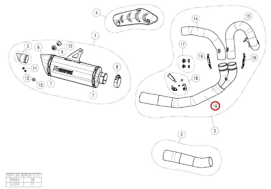 AKRAPOVIC アクラポビッチ 【リペアパーツ】L-D12E2 link pipe MONSTER1200 MONSTER1200R MONSTER1200S MONSTER821 DUCATI ドゥカティ エキゾーストパイプ マフラー