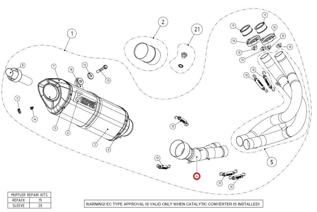 AKRAPOVIC ݥӥå ڥڥѡġL-K6R7 link pipe SS ER-6F ER-6N NINJA650 KAW...