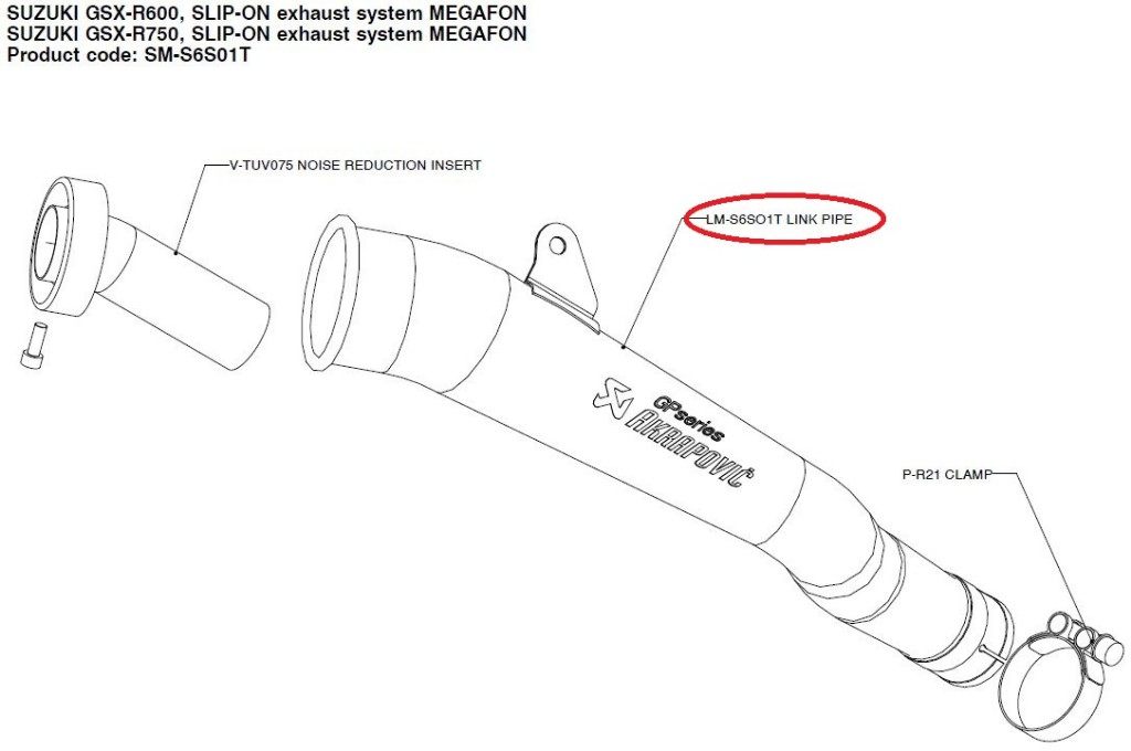 AKRAPOVIC ������ݥӥå� �ڥ�ڥ��ѡ��ġ�LM-S6SO1T link pipe GSX-R600 GSX-R750 SUZUKI ������ �����������ȥѥ��� �ޥե顼