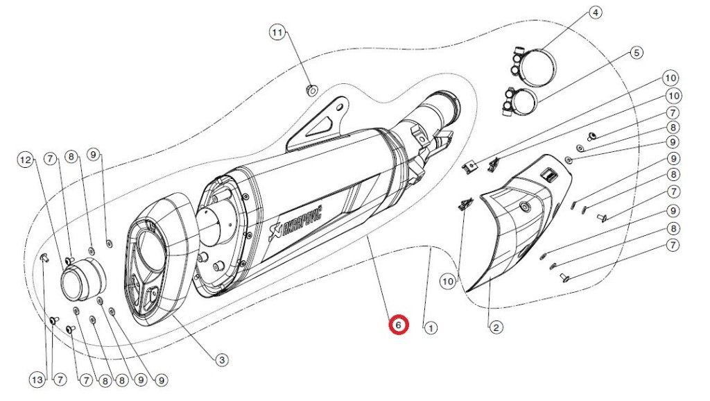 AKRAPOVIC アクラポビッチ 【リペアパーツ】M-HZDF00105T muffler ti S1000XR BMW 補修・汎用サイレンサー マフラー