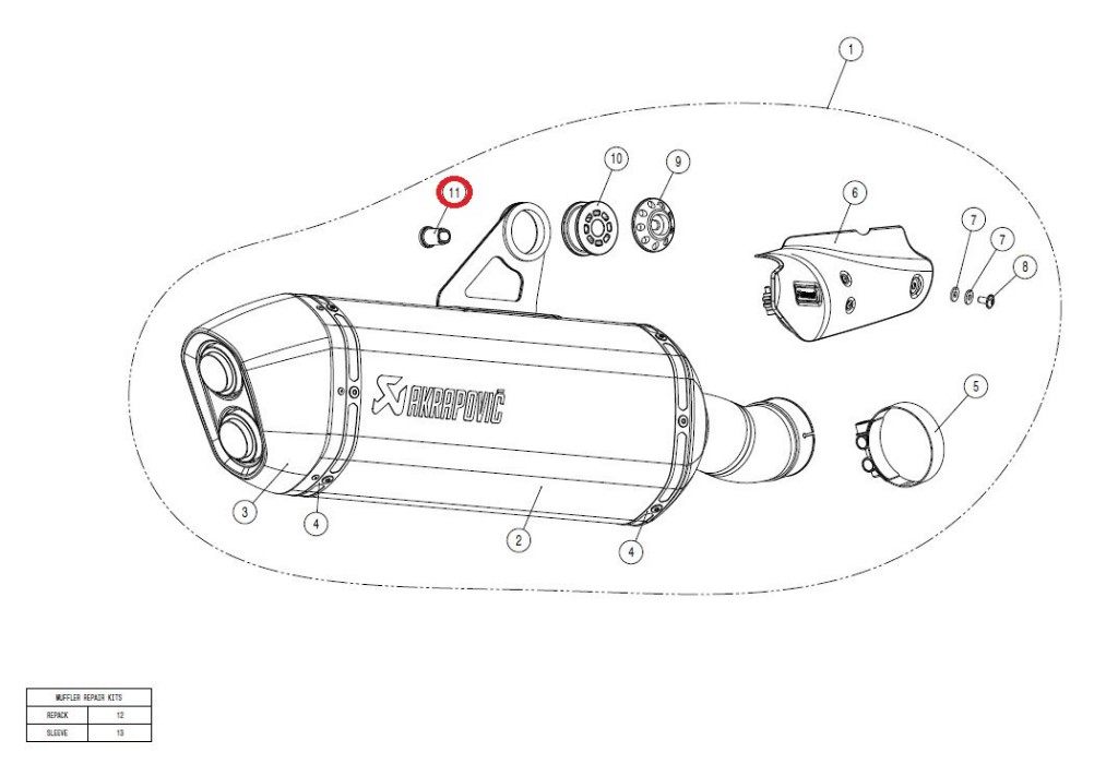 AKRAPOVIC アクラポビッチ 【リペアパーツ】P-DR60 spacer bushe SS R1200GS ADVENTURE S1000RR BMW その他マフラーオプション・補修部品 マフラー
