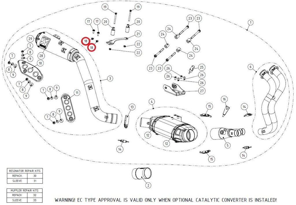 AKRAPOVIC アクラポビッチ 【リペアパーツ】P-FN5 nut FZ-10 MT-10 XSR700 YAMAHA ヤマハ その他マフラーオプション・補修部品 マフラー