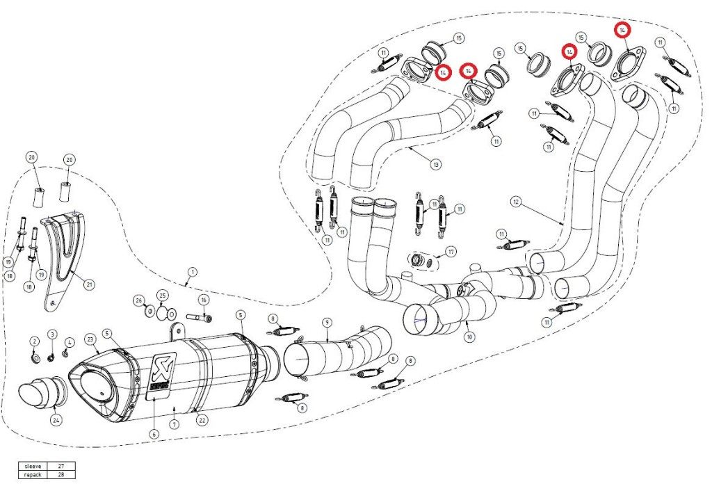 APRILIA - AKRAPOVIC アクラポビッチ 【リペアパーツ】P-FY4 flange RSV4 TUONOV4 APRILIA アプリリア その他マフラーオプション・補修部品 マフラー