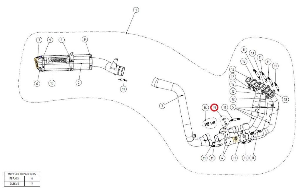 APRILIA - AKRAPOVIC アクラポビッチ 【リペアパーツ】P-HF263 fitting kit DORSODURO750 CBR600RR FZ8 FEZER APRILIA アプリリア HONDA ホンダ YAMAHA ヤマハ その他マフラーオプション・補修部品 マフラー