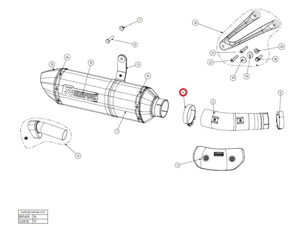 AKRAPOVIC アクラポビッチ 【リペアパーツ】P-R56/1 clamp SS S1000RR BMW マフラークランプ・Tボルトクランプ マフラー