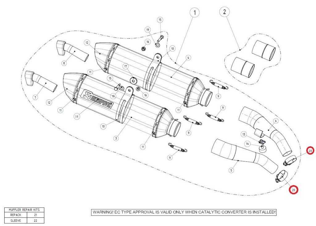 AKRAPOVIC アクラポビッチ 【リペアパーツ】P-R58 clamp SS VFR1200X CROSSTOURER FJR1300 HONDA ホン..