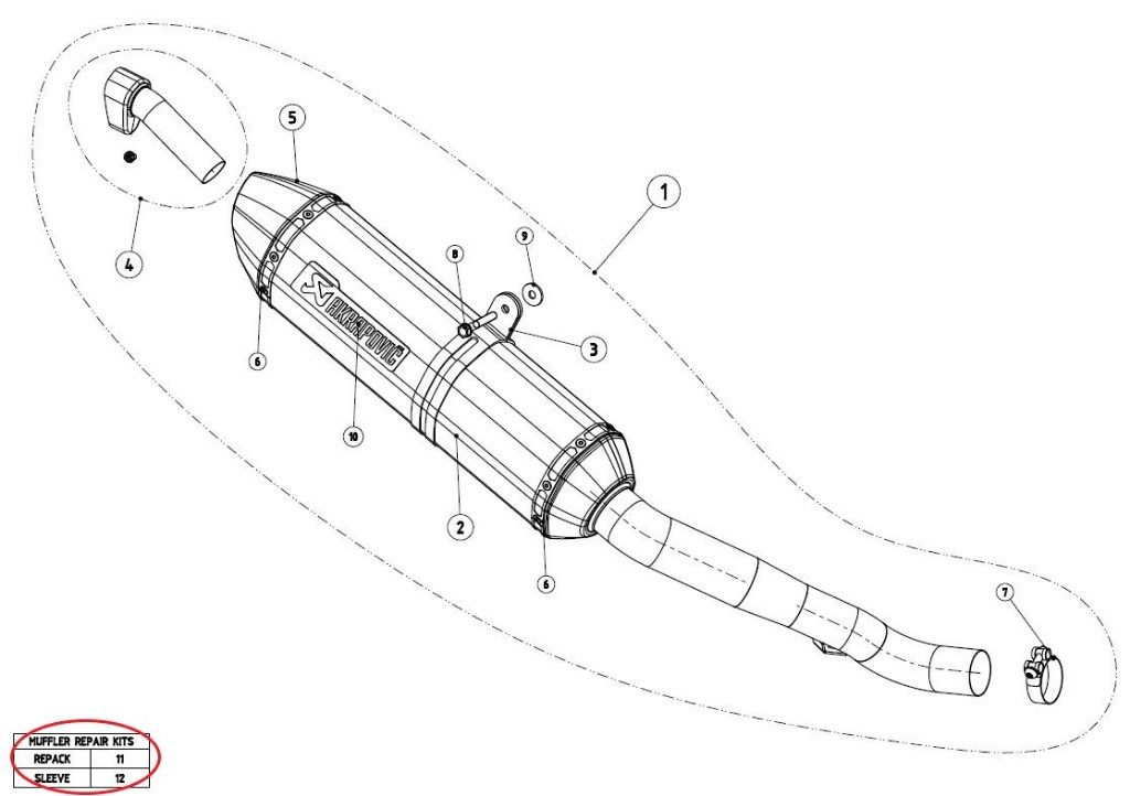 AKRAPOVIC アクラポビッチ 【リペアパーツ】P-RKS324RT40 muffler sleeve kit VFR1200X CROSSTOURER HONDA ホンダ その他マフラーオプション・補修部品 マフラー