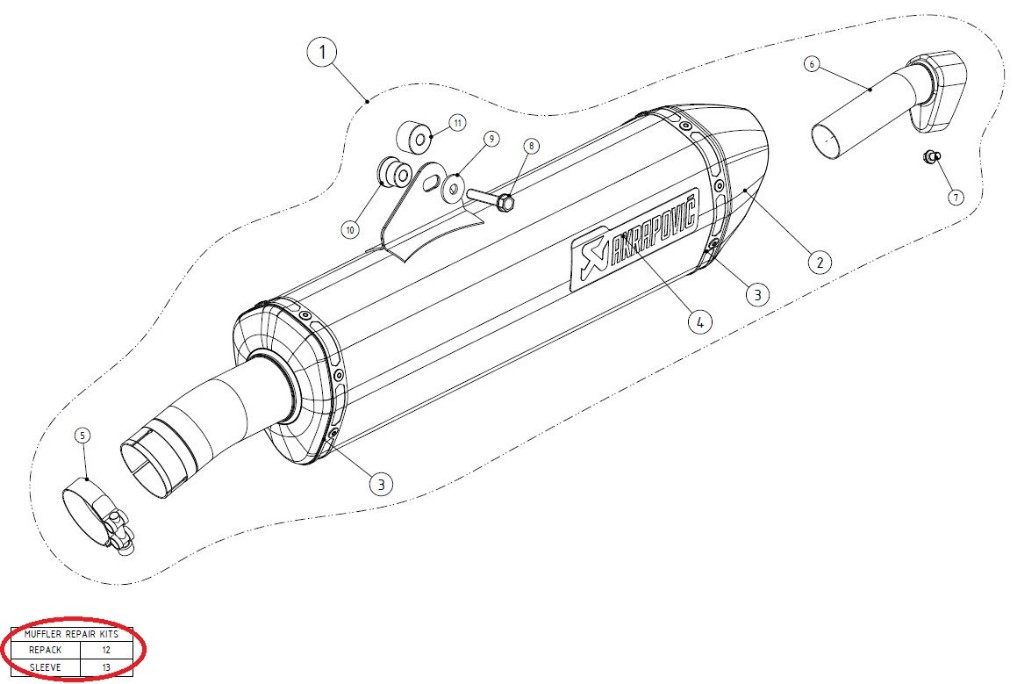 AKRAPOVIC アクラポビッチ 【リペアパーツ】P-RKS375RT45 sleeve kit factory F800GT F800R BMW その他マフラーオプション・補修部品 マフラー