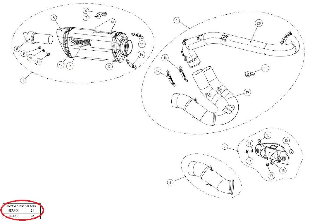 AKRAPOVIC アクラポビッチ 【リペアパーツ】P-RKS435R270 muffler sleeve kit HYPERMOTARD HYPERSTRADA DUCATI ドゥカティ その他マフラーオプション・補修部品 マフラー