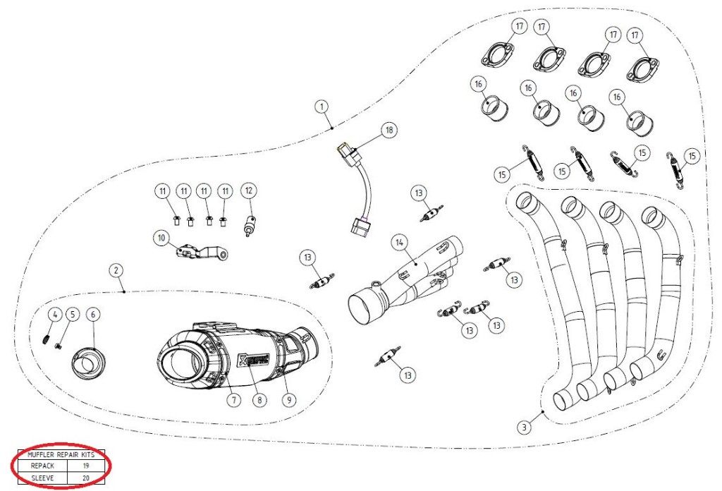 Other - AKRAPOVIC アクラポビッチ 【リペアパーツ】P-RKS458AF165 muffler sleeve kit CB650F CBR650F HONDA ホンダ その他マフラーオプション・補修部品 マフラー