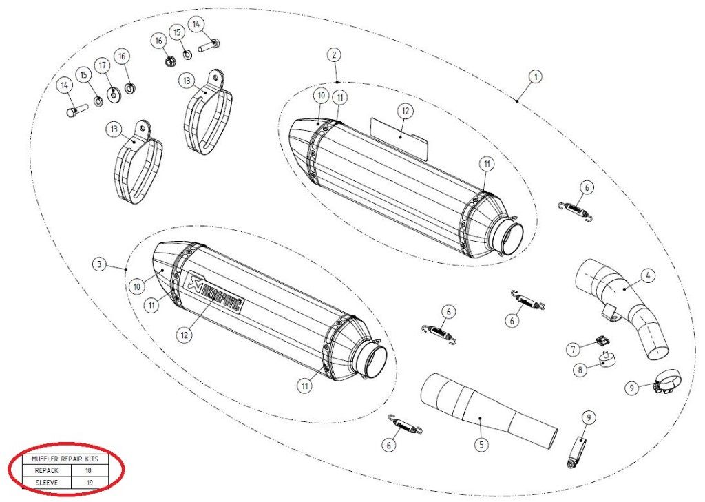 Other - AKRAPOVIC アクラポビッチ 【リペアパーツ】P-RPCK31 muffler repack kit FJR1300 YAMAHA ヤマハ その他マフラーオプション・補修部品 マフラー