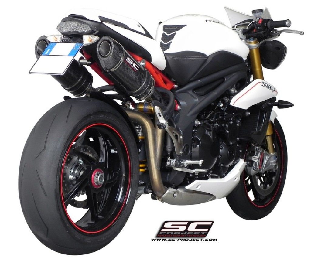 SC-PROJECT SCプロジェクト オーバルツインスリップオンサイレンサー SPEED TRIPLE 1050 TRIUMPH トライアンフ スリップオンマフラー マフラー