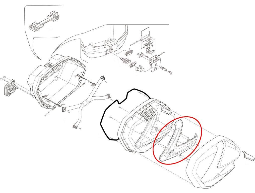 GIVI ジビ 【補修部品】カバー サイドケース V37シリーズ その他パニアケースオプ...