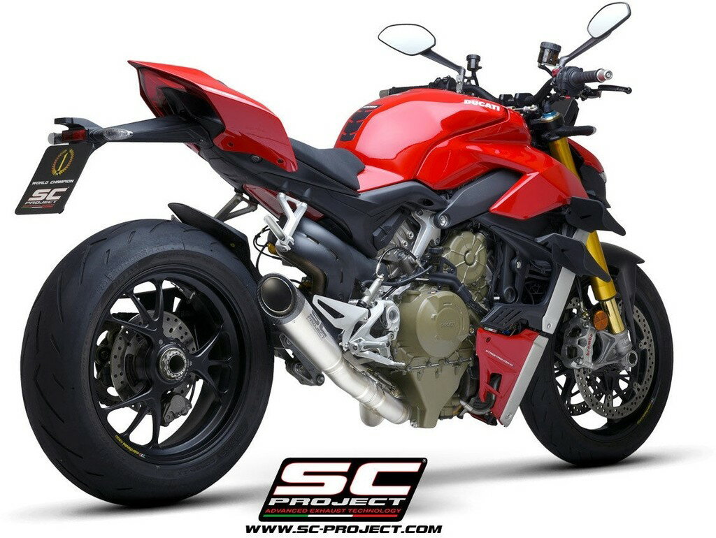 SC-PROJECT SCプロジェクト S1 スリップオンサイレンサー＆2-1 フルチタン キャタライザーキャンセルパイプ STREETFIGHTER V4 DUCATI ドゥカティ スリップオンマフラー マフラー