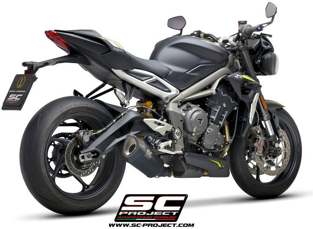 SC-PROJECT SCプロジェクト SC1-R スリップオンサイレンサー ブラックエディション STREET TRIPLE 765 S R RS 660 TRIUMPH トライアンフ スリップオンマフラー マフラー