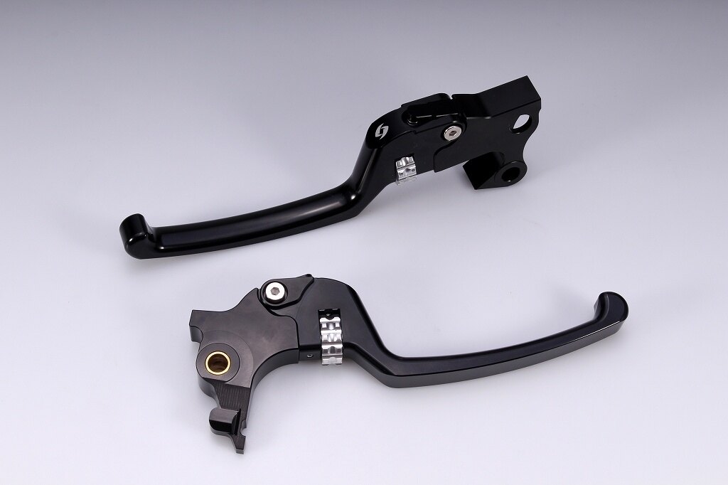 SPEEDRA スピードラ アジャスタブルレバーセット スタンダードタイプ HARLEY-DAVIDSON ハーレーダビッドソン ブレーキ・クラッチレバーセット ハンドル周辺パーツ ハンドル アジャスターカラー：シルバー / レバー本体カラー：ブラック(ハードアルマイト)