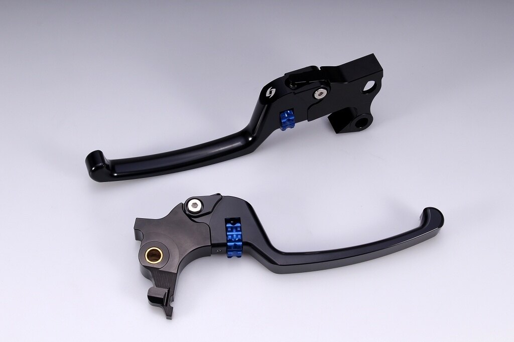 SPEEDRA スピードラ アジャスタブルレバーセット スタンダードタイプ HARLEY-DAVIDSON ハーレーダビッドソン ブレーキ・クラッチレバーセット ハンドル周辺パーツ ハンドル アジャスターカラー：ブルー / レバー本体カラー：ブラック(ハードアルマイト)
