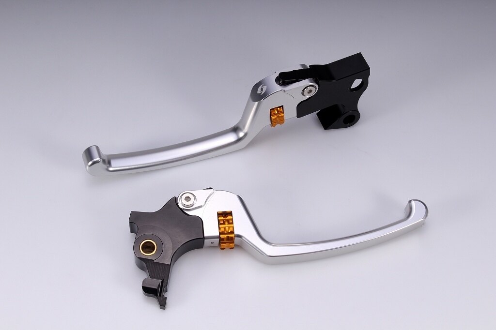 SPEEDRA スピードラ アジャスタブルレバーセット スタンダードタイプ HARLEY-DAVIDSON ハーレーダビッドソン ブレーキ・クラッチレバーセット ハンドル周辺パーツ ハンドル レバー本体カラー：シルバー / アジャスターカラー：ゴールド