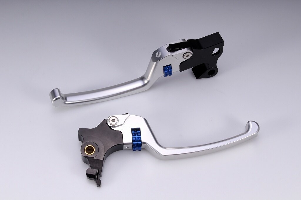 SPEEDRA スピードラ アジャスタブルレバーセット スタンダードタイプ HARLEY-DAVIDSON ハーレーダビッドソン ブレーキ・クラッチレバーセット ハンドル周辺パーツ ハンドル レバー本体カラー：シルバー / アジャスターカラー：ブルー