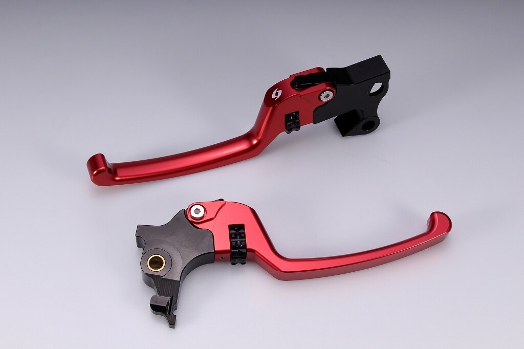 SPEEDRA スピードラ アジャスタブルレバーセット スタンダードタイプ HARLEY-DAVIDSON ハーレーダビッドソン ブレーキ・クラッチレバーセット ハンドル周辺パーツ ハンドル レバー本体カラー：レッド / アジャスターカラー：ブラック