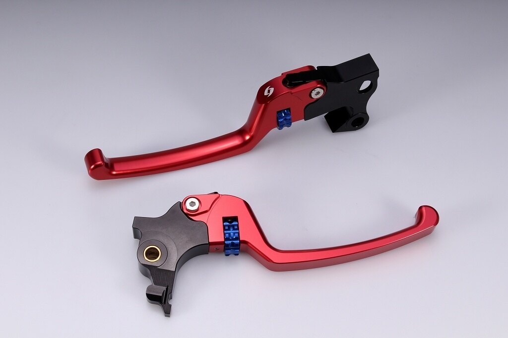 SPEEDRA スピードラ アジャスタブルレバーセット スタンダードタイプ HARLEY-DAVIDSON ハーレーダビッドソン ブレーキ・クラッチレバーセット ハンドル周辺パーツ ハンドル レバー本体カラー：レッド / アジャスターカラー：ブルー