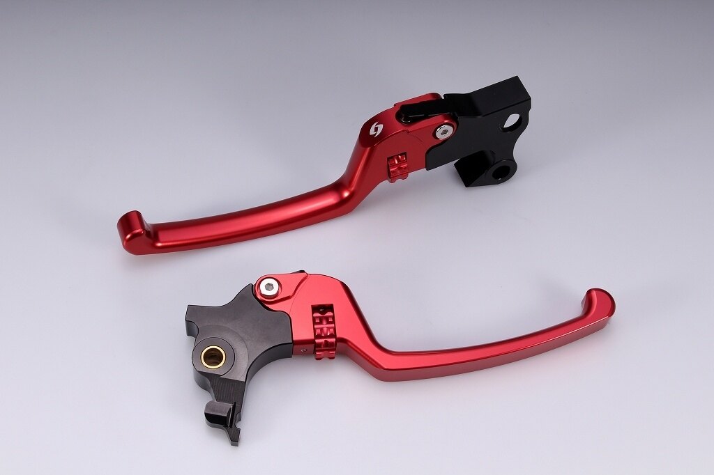 SPEEDRA スピードラ アジャスタブルレバーセット スタンダードタイプ HARLEY-DAVIDSON ハーレーダビッドソン ブレーキ・クラッチレバーセット ハンドル周辺パーツ ハンドル レバー本体カラー：レッド / アジャスターカラー：レッド