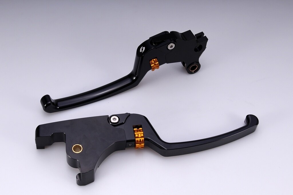 SPEEDRA スピードラ アジャスタブルレバーセット スタンダードタイプ HARLEY-DAVIDSON ハーレーダビッドソン ブレーキ・クラッチレバーセット ハンドル周辺パーツ ハンドル アジャスターカラー：ゴールド / レバー本体カラー：ブラック(ハードアルマイト)