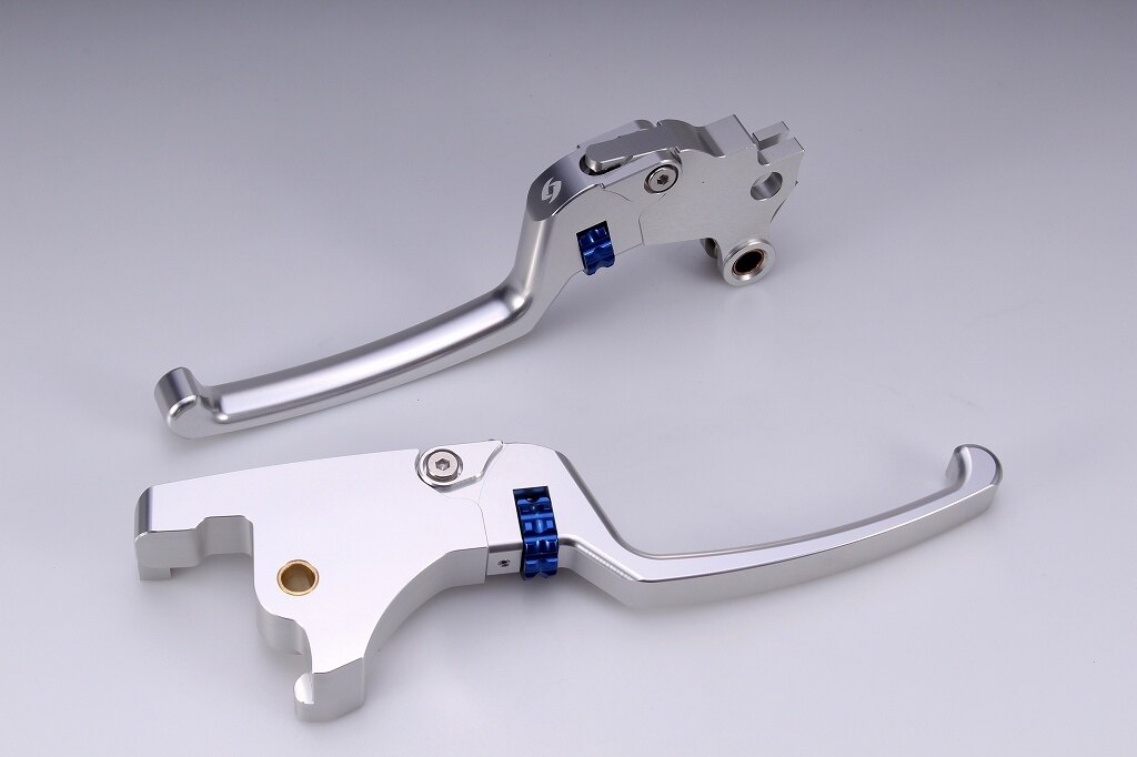 SPEEDRA スピードラ アジャスタブルレバーセット スタンダードタイプ HARLEY-DAVIDSON ハーレーダビッドソン ブレーキ・クラッチレバーセット ハンドル周辺パーツ ハンドル レバー本体カラー：シルバー / アジャスターカラー：ブルー