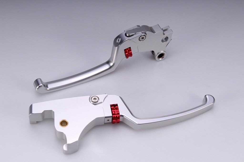 SPEEDRA スピードラ アジャスタブルレバーセット スタンダードタイプ HARLEY-DAVIDSON ハーレーダビッドソン ブレーキ・クラッチレバーセット ハンドル周辺パーツ ハンドル レバー本体カラー：シルバー / アジャスターカラー：レッド