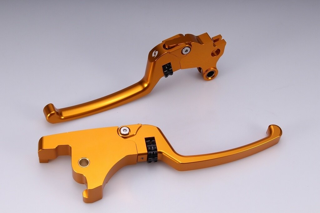 SPEEDRA スピードラ アジャスタブルレバーセット スタンダードタイプ HARLEY-DAVIDSON ハーレーダビッドソン ブレーキ・クラッチレバーセット ハンドル周辺パーツ ハンドル レバー本体カラー：ゴールド / アジャスターカラー：ブラック