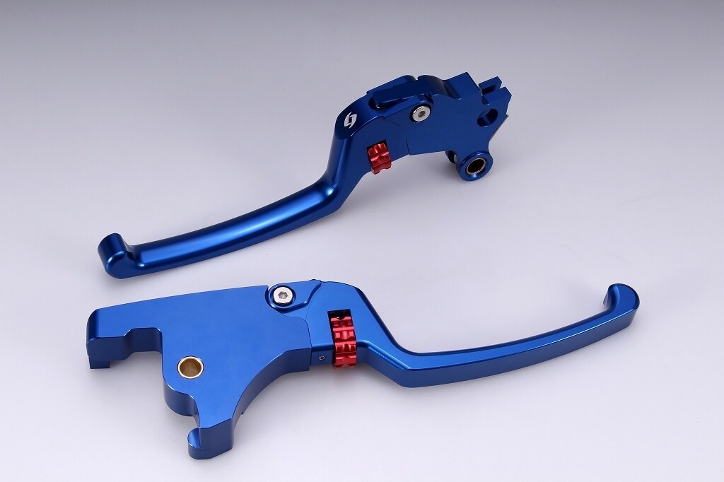 SPEEDRA スピードラ アジャスタブルレバーセット スタンダードタイプ HARLEY-DAVIDSON ハーレーダビッドソン ブレーキ・クラッチレバーセット ハンドル周辺パーツ ハンドル レバー本体カラー：ブルー / アジャスターカラー：レッド