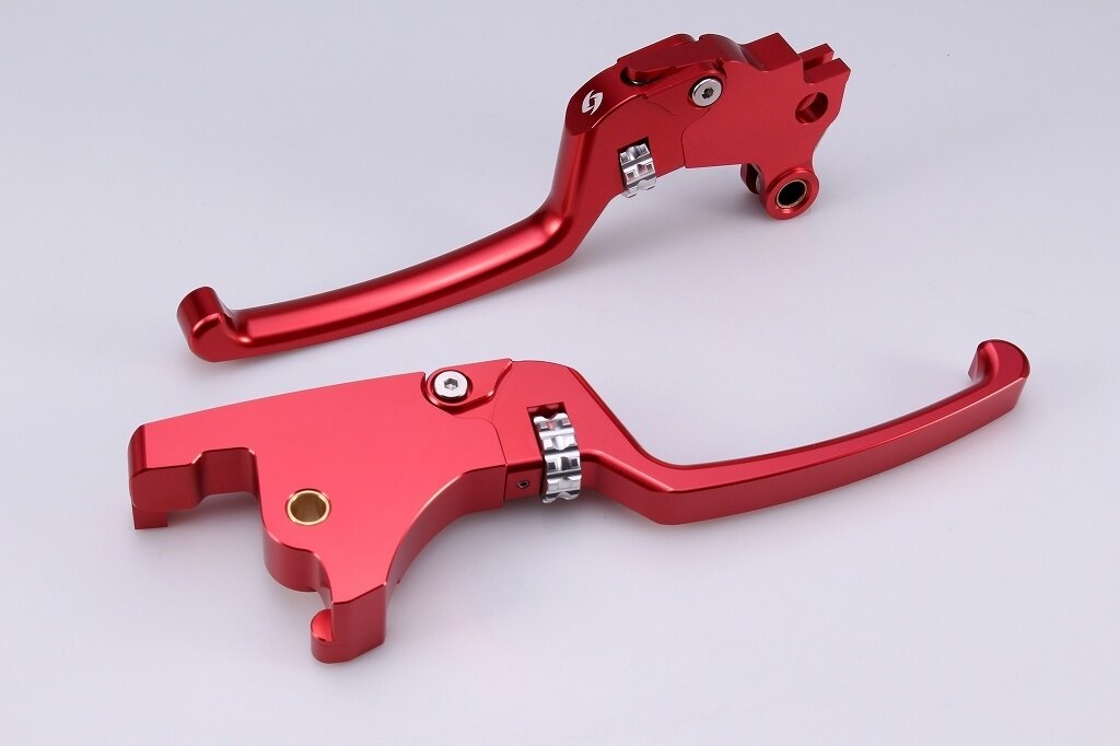 SPEEDRA スピードラ アジャスタブルレバーセット スタンダードタイプ HARLEY-DAVIDSON ハーレーダビッドソン ブレーキ・クラッチレバーセット ハンドル周辺パーツ ハンドル レバー本体カラー：レッド / アジャスターカラー：シルバー