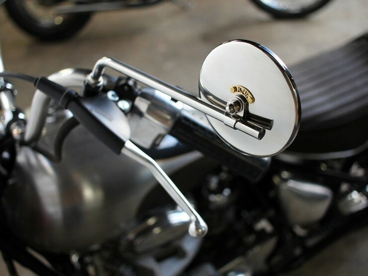 Motor Rock モーターロック JCMAミラー Φ100 ポリッシュ ミラー ハンドル タイプ：Brass(ブラスタグ／ブラスリベット) 3