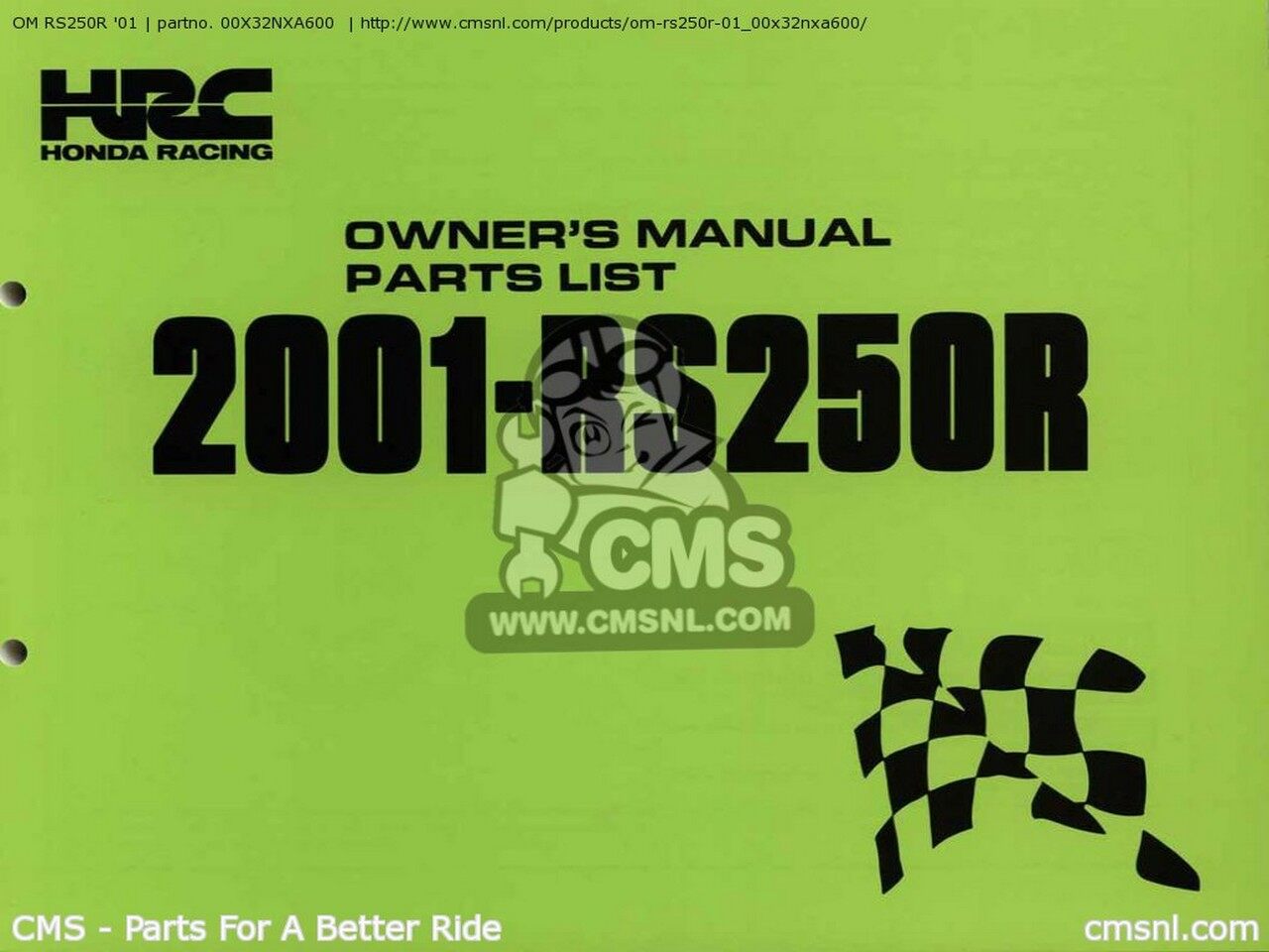 CMS �������२�� OM RS250R ��01 01 HONDA �ۥ�� �����ʡ����ޥ˥奢�� DVD�����ҡ���������