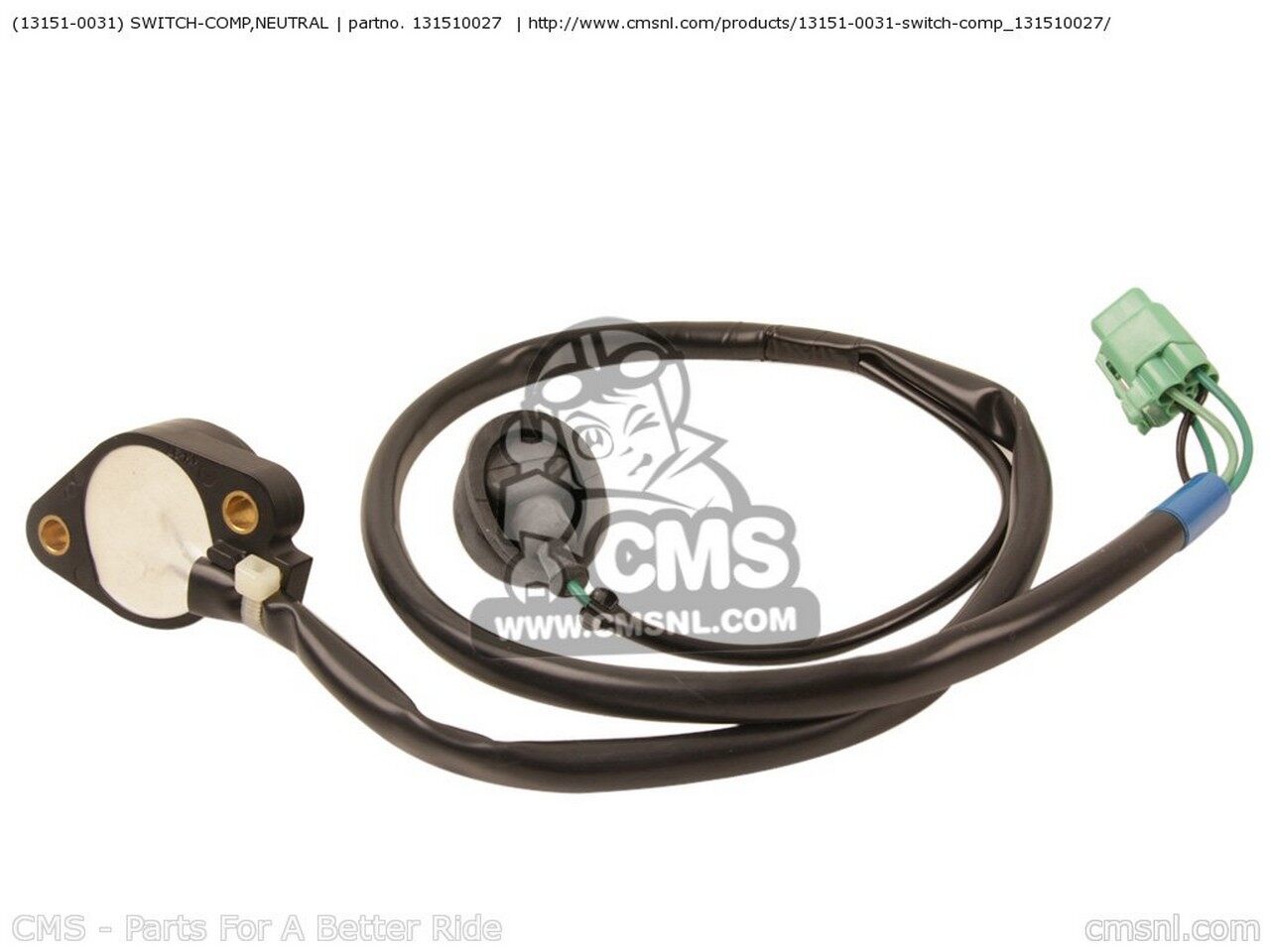 ウェビック 楽天市場店のCMS シーエムエス (131510031) SWITCH-COMP，NEUTRAL ZX1400A7F NINJA ZX14 USA CALIFORNIA CANADA ZX1400A7FA KAWASAKI カワサキ ニュートラルスイッチ スイッチ・ハーネス関係 電装系｜アングル3