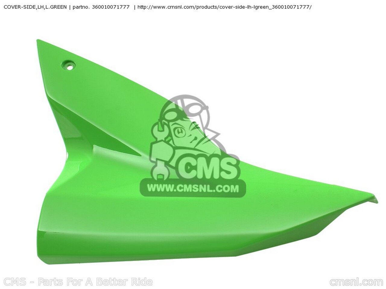 CMS シーエムエス COVER-SIDE，LH，L.GREEN ZX1000D6F NINJA ZX10R USA CALIFORNIA CANADA ZX1000D7F KAWASAKI カワサキ サイドカウル・サイドカバー カウル関連 外装