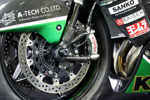 A-TECH エーテック フロントフォークキャリパーカバー Ninja H2 H2R KAWASAKI カワ...